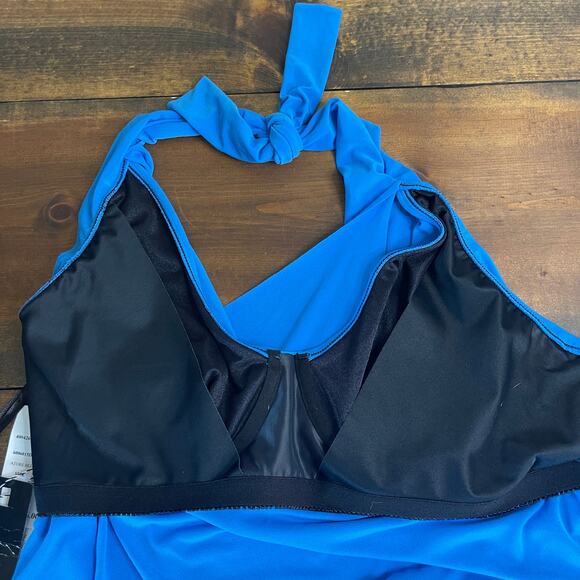 Magicsuit AZURE Blue Sophie Underwire Halter Top Tie Tankini Top Plus Size US 16 - Picture 6 of 12